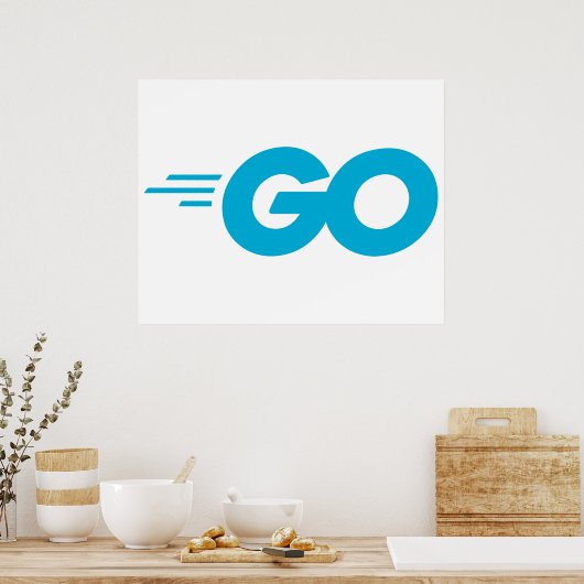 Golang-logo (Go-programmeertaal) Poster (Keuken)