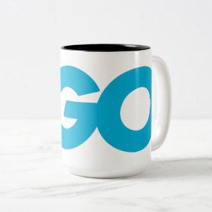 Golang Logo (Go Programming Language) Tweekleurige Koffiemok