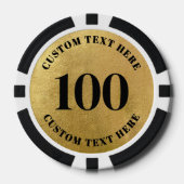 Gold 100 Numbered Poker Chips (Voorkant)