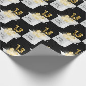 Gold 13th Birthday ballons in White Box Cadeaupapier (Hoek)