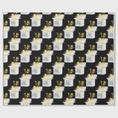 Gold 18e verjaardag ballonnen in witte doos cadeaupapier (Vlak)