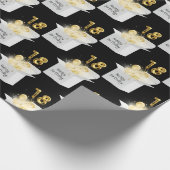 Gold 18e verjaardag ballonnen in witte doos cadeaupapier (Hoek)