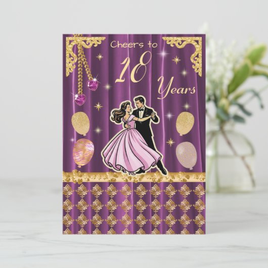 Gold 18th Birthday | Step into adulthood in style Kaart (Staand voorkant)