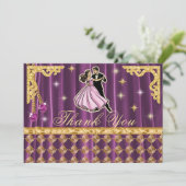 Gold 18th Birthday Thank You with Dancers Bedankkaart (Staand voorkant)