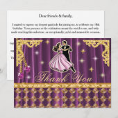 Gold 18th Birthday Thank You with Dancers Bedankkaart (Voorkant / Achterkant)