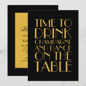 'Gold 1920' - 'Birthday'-uitnodiging Kaart (Voorkant / Achterkant)