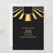 Gold 1920s Art Deco Wedding Invitation Kaart (Achterkant)