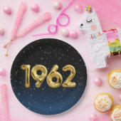 Gold 1962 jaarballonnen in Bord met stervelpapier (Feest)