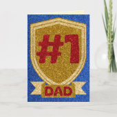 Gold #1 Pap Vaderdag Glitter Kaart (Voorkant)