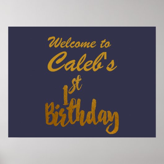 Gold 1ste verjaardag elke kleurenprinter voor aang poster (Voorkant)