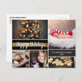 Gold 2021 Prettige feestdagen Foto Collage Kerstmi (Voorkant / Achterkant)