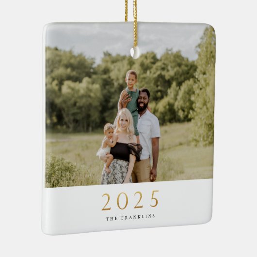 Gold 2022 Single Photo met kerstmis Keramisch Ornament (Rechts)