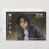 Gold 2024 Afstudeerder Afstuderen Foto Aankondigin Kaart (Voorkant)