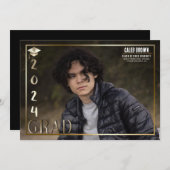 Gold 2024 Afstudeerder Afstuderen Foto Aankondigin Kaart (Voorkant / Achterkant)