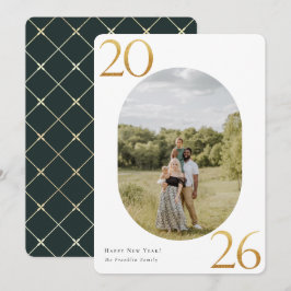 Gold 2024 Nieuwjaar Foto Vakantie Kaart