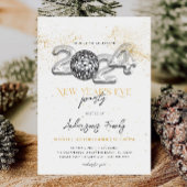 Gold 2024 Oudejaarsavond Party Disco Ball Kaart