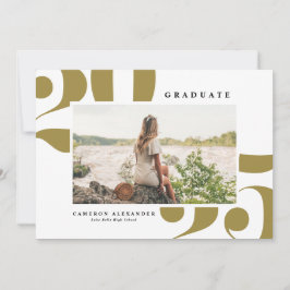 Gold 2025 Bold Typography Foto Afstuderen Aankondiging