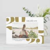 Gold 2025 Bold Typography Foto Afstuderen Aankondiging (Staand voorkant)