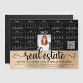 Gold 2026 Kalender Real Estate Foto QR Code Kaart (Voorkant / Achterkant)