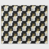 Gold 20th Birthday-ballonnen in White Box Cadeaupapier (Vlak)