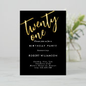 Gold 21-jarig uitnodiging (Staand Voorkant)