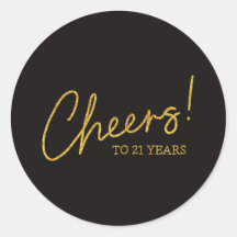 Gold 21e Birthday Envelope zegels