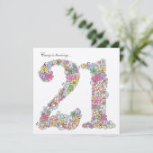 Gold 21e Girls - Aangepaste uitnodiging op feestda (Staand voorkant)