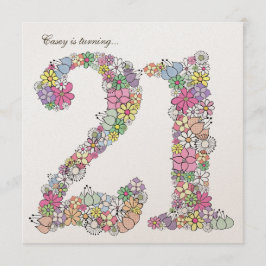 Gold 21e Girls - Aangepaste uitnodiging op feestda