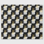 Gold 21st Birthday-ballonnen in witte doos Cadeaupapier (Vlak)