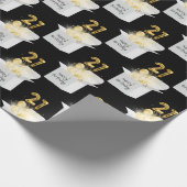 Gold 21st Birthday-ballonnen in witte doos Cadeaupapier (Hoek)