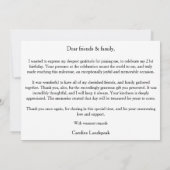 Gold 21st Birthday Thank You with Dancers Bedankkaart (Achterkant)