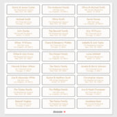 Gold 27 Custom Guest Names Address Wedding Labels (Vel)