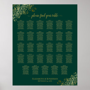 Gold 29 Tafelbruidskaart Emerald Green Poster