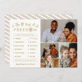 Gold 3 Foto Collage Funny Post Covid Kerstmis Feestdagenkaart (Voorkant / Achterkant)