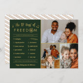 Gold 3 Foto Collage Funny Post Covid Kerstmis Feestdagenkaart (Voorkant / Achterkant)