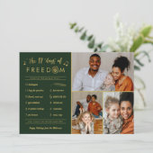 Gold 3 Foto Collage Funny Post Covid Kerstmis Feestdagenkaart (Staand voorkant)