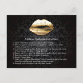 Gold 3D Lips Beauty Salon Makeup Instruction Tips Briefkaart (Voorkant)