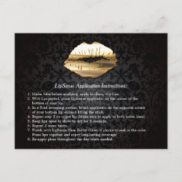 Gold 3D Lips Beauty Salon Makeup Instruction Tips Briefkaart