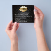 Gold 3D Lips Beauty Salon Makeup Instruction Tips Flyer (Hand)