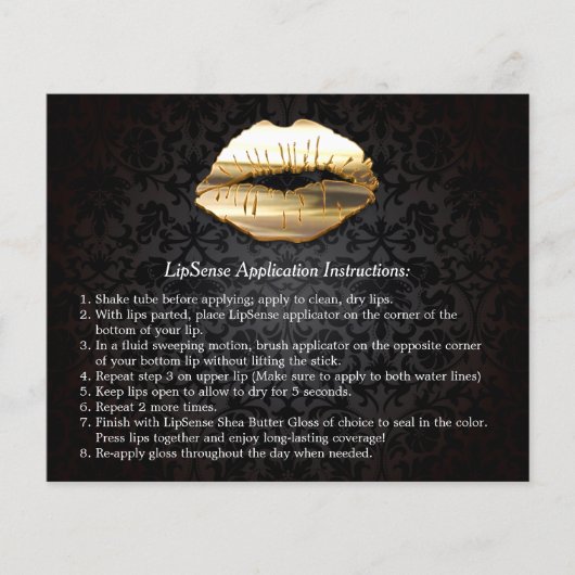 Gold 3D Lips Beauty Salon Makeup Instruction Tips Flyer (Voorkant)