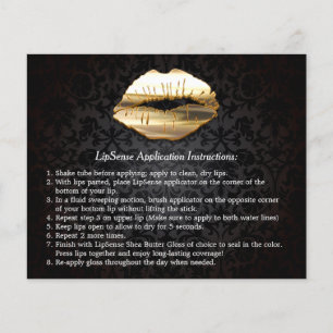 Gold 3D Lips Beauty Salon Makeup Instruction Tips Flyer