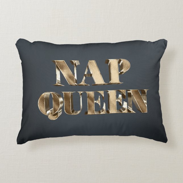 Gold 3D Nap Queen Accent Kussen (Voorkant)