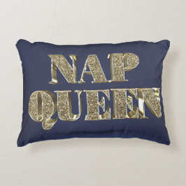 Gold 3D NAP QUEEN Accent Kussen