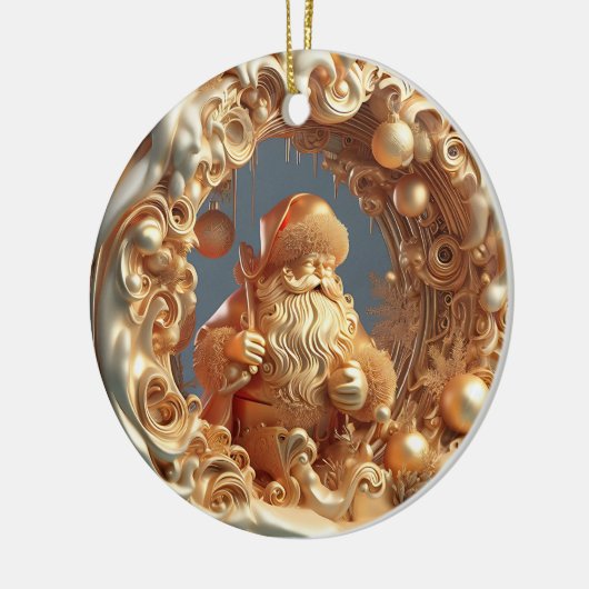 Gold 3d Santa-clausule Keramisch Ornament (Links)