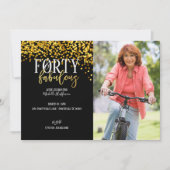 Gold 40- en Fabulous 40e verjaardag feestdagen Kaart (Voorkant)