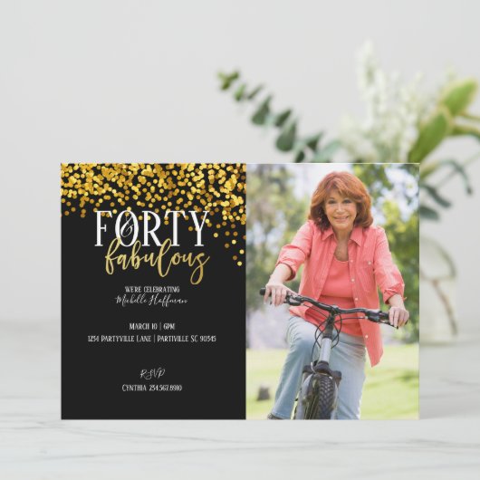 Gold 40- en Fabulous 40e verjaardag feestdagen Kaart (Staand voorkant)