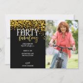 Gold 40- en Fabulous 40e verjaardag feestdagen Kaart (Voorkant)