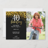 Gold 40- en Fabulous 40e verjaardag feestdagen Kaart (Voorkant)