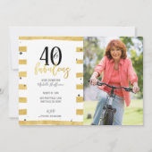 Gold 40- en Fabulous 40e verjaardag feestdagen Kaart (Voorkant)