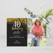 Gold 40- en Fabulous 40e verjaardag feestdagen Kaart (Staand voorkant)